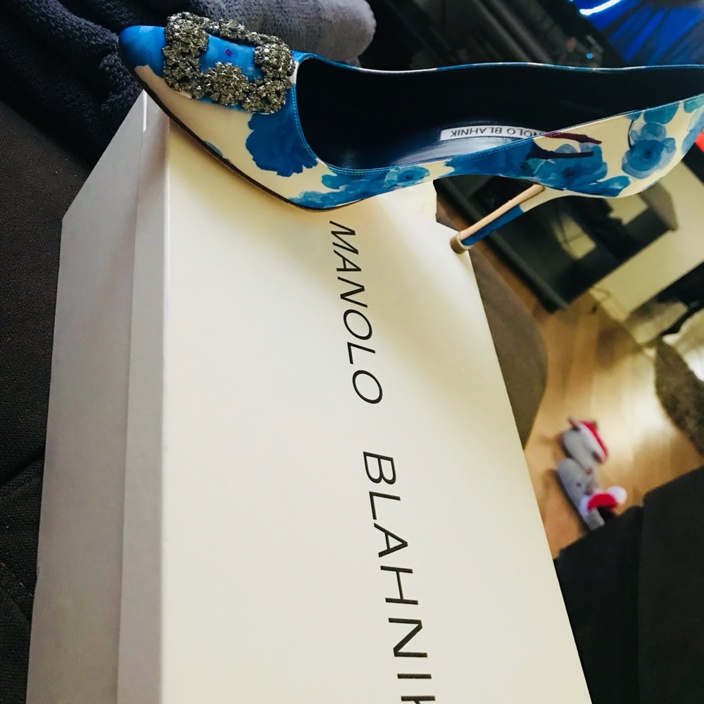 Manolo Blahnik’s Blue Floral Size 38
